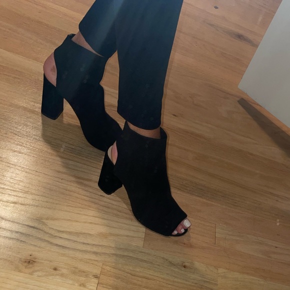 Call It Spring Shoes - Black Open Toe Booties